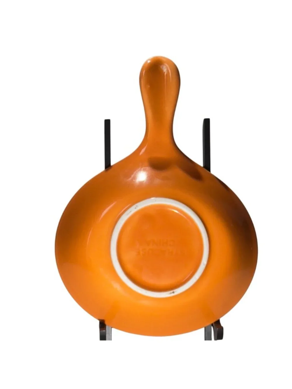 Vintage Syracuse China Restaurant Ware skillet Pan in a Vibrant Orange Glaze